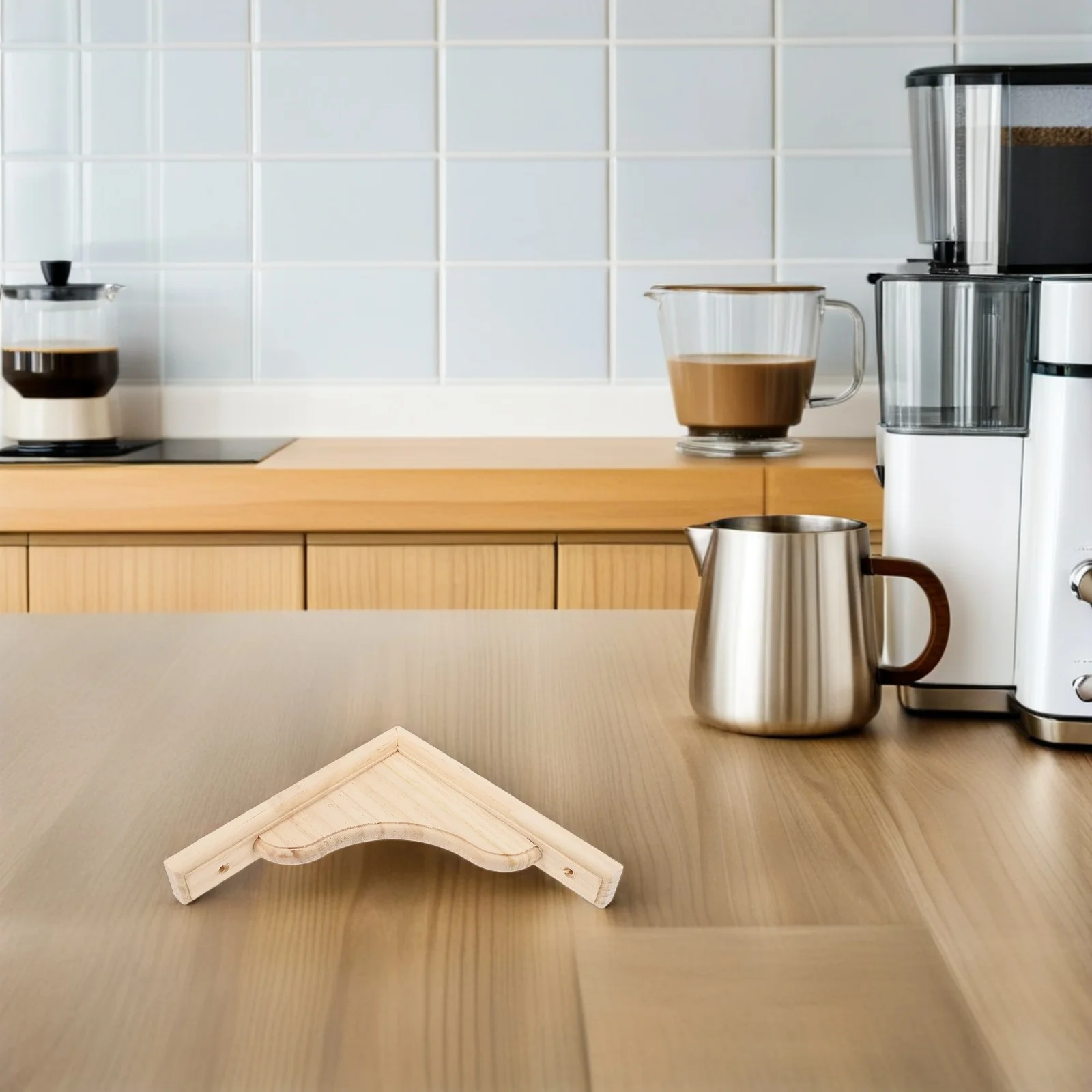 

Natural Wood Shelf Brackets Triangular Support Corbels for Wall Shelves Countertop Cabinet Installation Easy Assembly Space