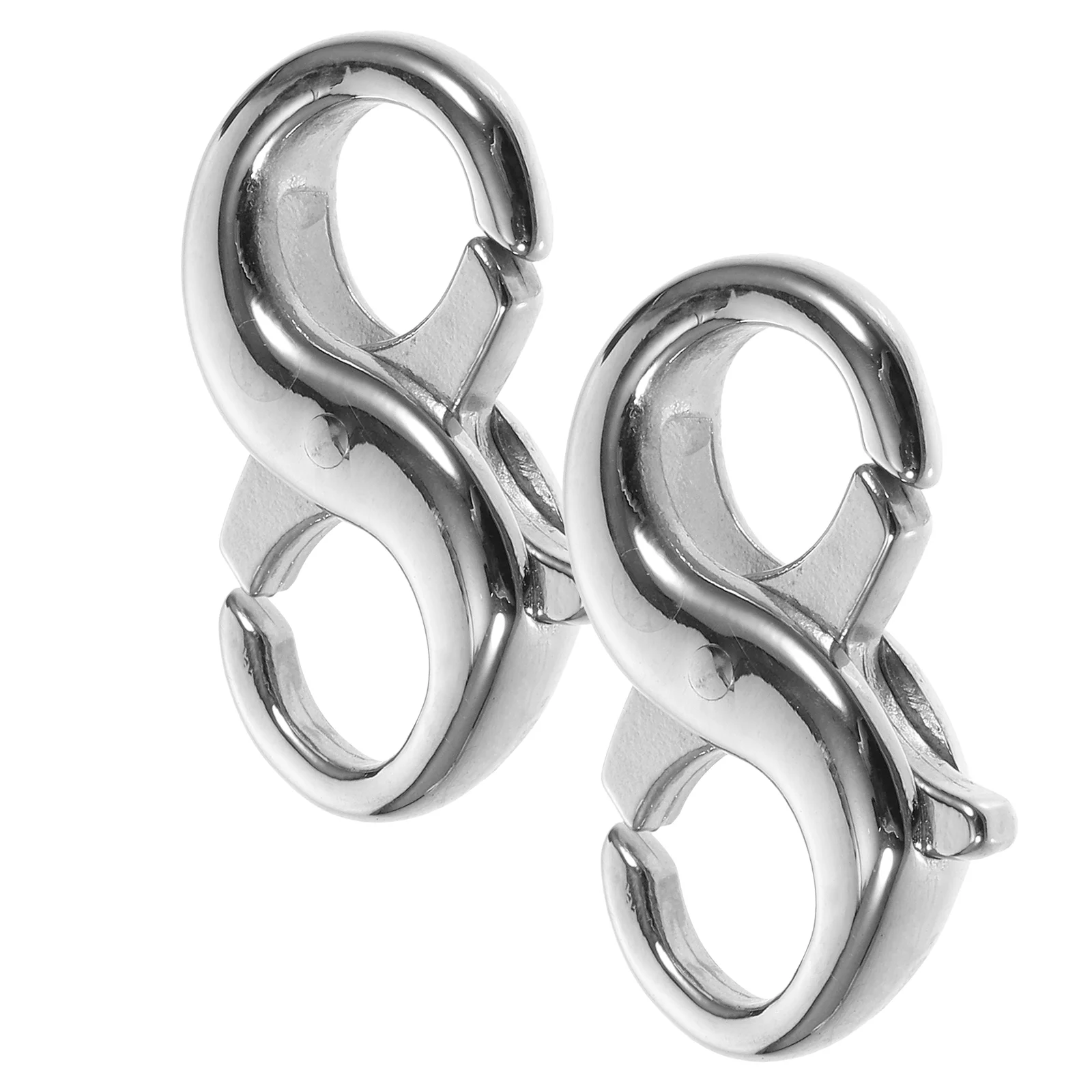 

2 Pcs Stainless Steel Figure 8 Buckle Bracelet Necklace Connection Jump Ring Jewelry Connecting DIY Parts Lobster The