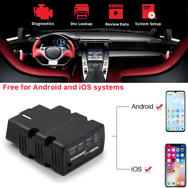 

KONNWEI KW902 OBD2 сканер ELM327 V1.5 Bluetooth 5,0 для iOS Android OBDII автоматические считыватели кодов ELM 327 ODB 2 автомобильные диагностические инструменты
