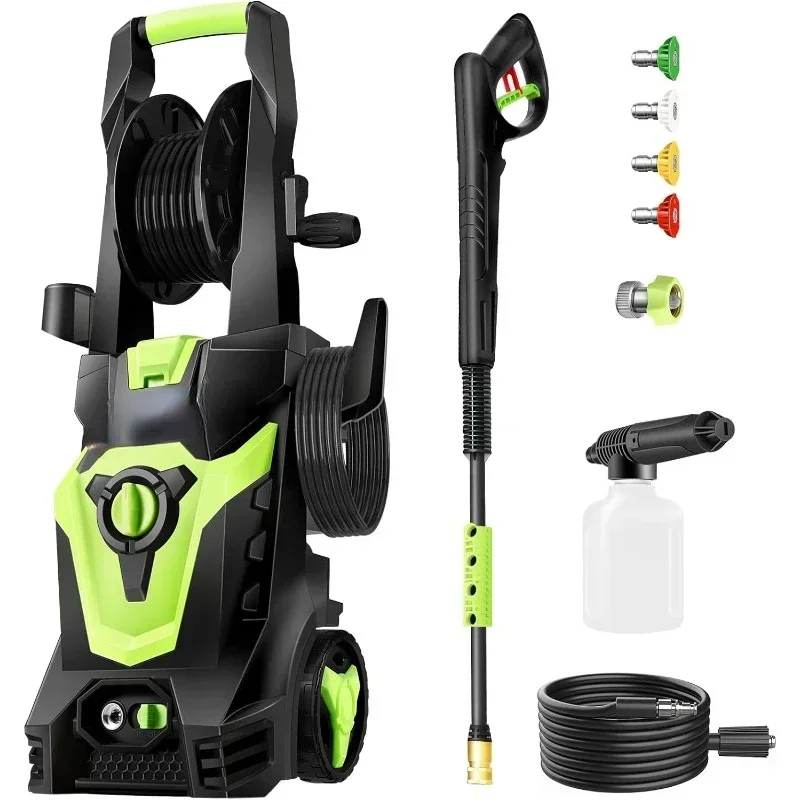 Hot SalesPowRyte Electric Pressure Washer With Hose Reel, Foam Cannon, 4 Different Pressure Tips, Power Washer, 4000 PSI 2.6 GPM