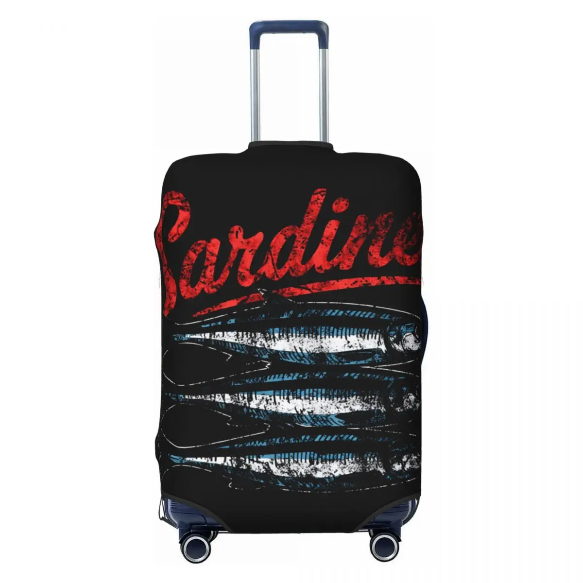 

Vibrant Retro Sardines Suitcase Cover Elastic Travel Protection Luggage Supplies Holiday