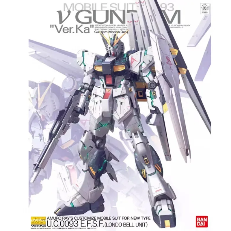 BANDAI Auténtico MG 1/100 RX-93 ν Gundam Ver.Ka Kit de Modelo Coleccionable Juguete de Regalo