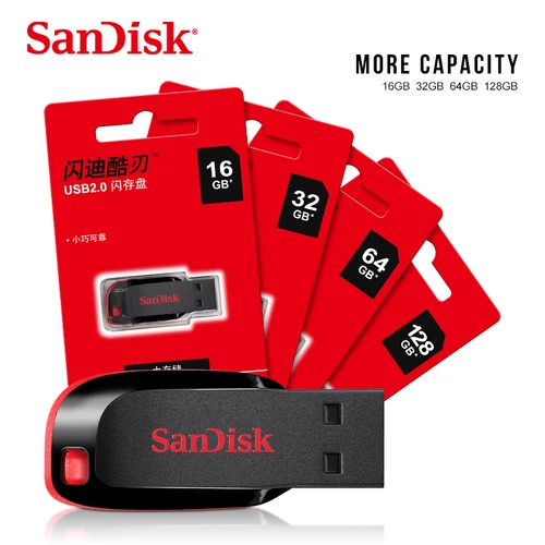 SanDisk CZ50 USB 2,0 unidad Flash 128GB 64GB 32GB U Disk 16GB USB2.0 Mini Pen Drive recuerdos Usb Flash USB Stick para computadora