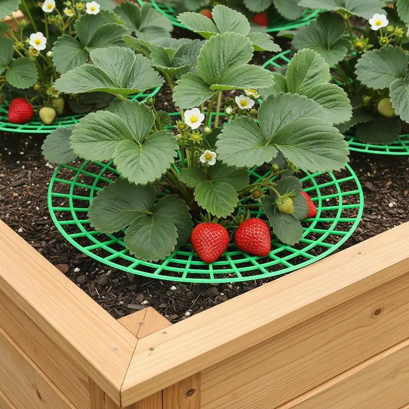 Elevated Strawberry Plant Support Stand with Legs Food Safe Plastic Round Growing Rack for Home Balcony Fruit Planting