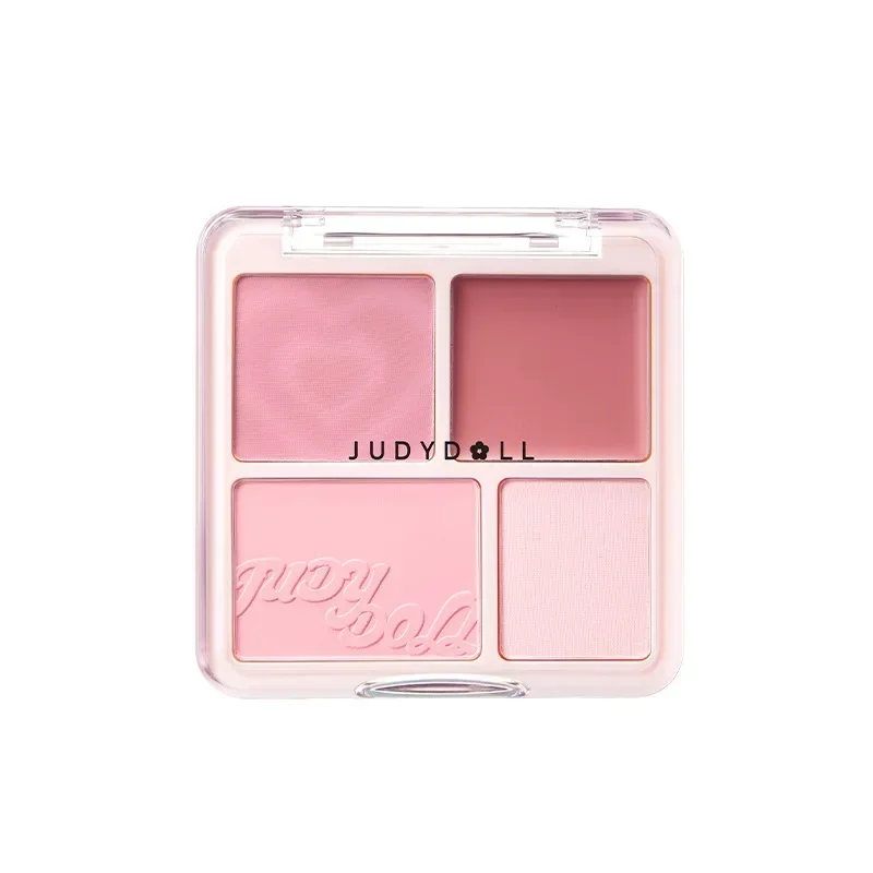 Judydoll 4 Kleuren Blush Accentueren Palet Uitdijende Kleur Matte Accentueren Blush Langdurige Gezichtsmake-Up