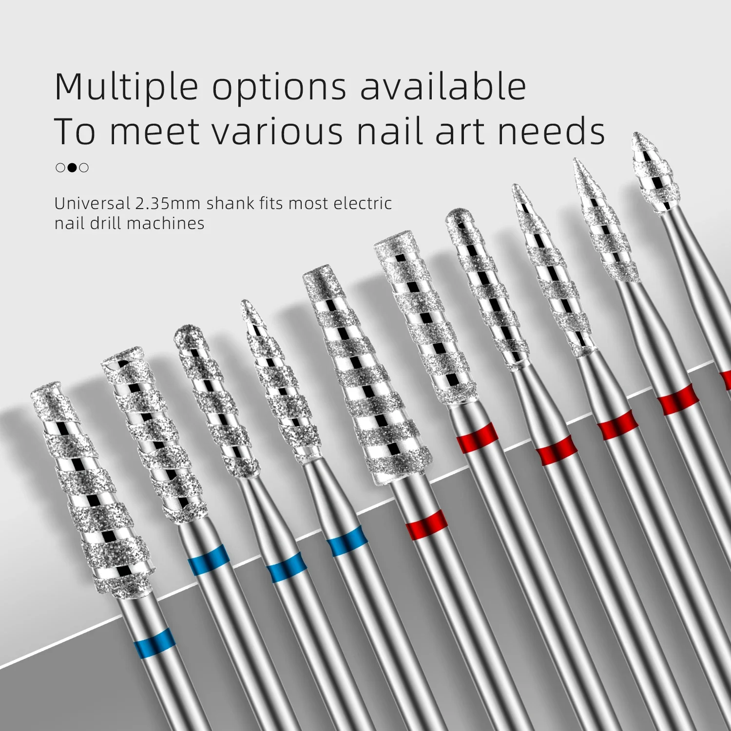 Tornado Diamond Nail Drill Bits Spiral Drill Milling Cutter For Manicure Electric Machine Accessory Nail File Gel Remover Tool