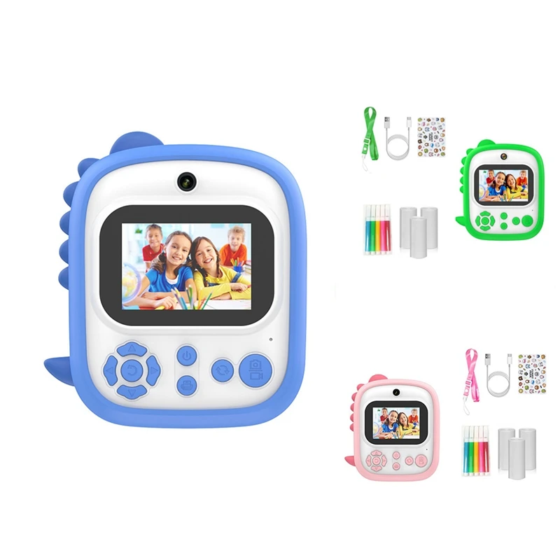 Kids Camera Instant Print Mini Printer 2.4 Inch Screen 12MP 1080P HD Video Camera Kids Instant Digital Camera