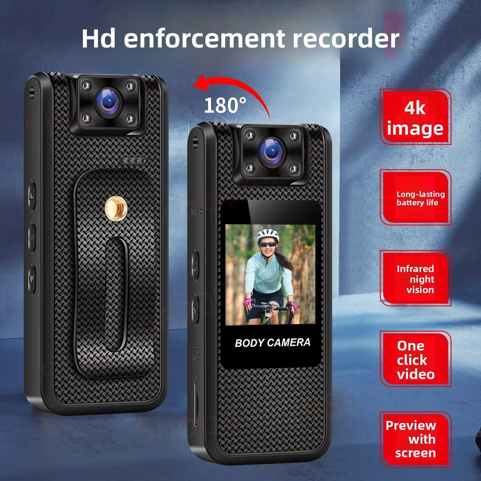 2025 nouvelle caméra de sport HD 1080P portable à clipser WIFI/réception directe 5H vidéo écran IPS enregistreur d'application de Police Vision nocturne IR