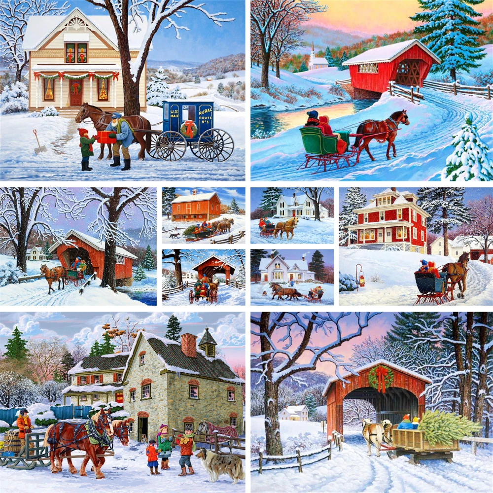 大人のためのアクリル絵の具50*70,数字による手作りの風景画,油絵,壁の装飾,創造的な芸術