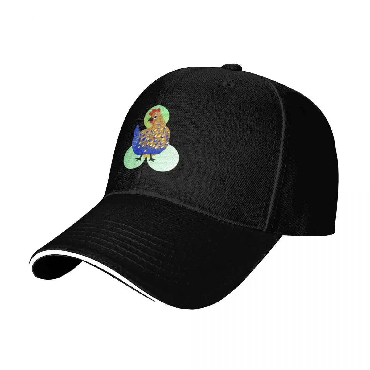 Blue and brown hen spotted with yellow Baseball Cap Low Profile Unstructured Unisex for Men Women Outdoor Golf Running Hiking