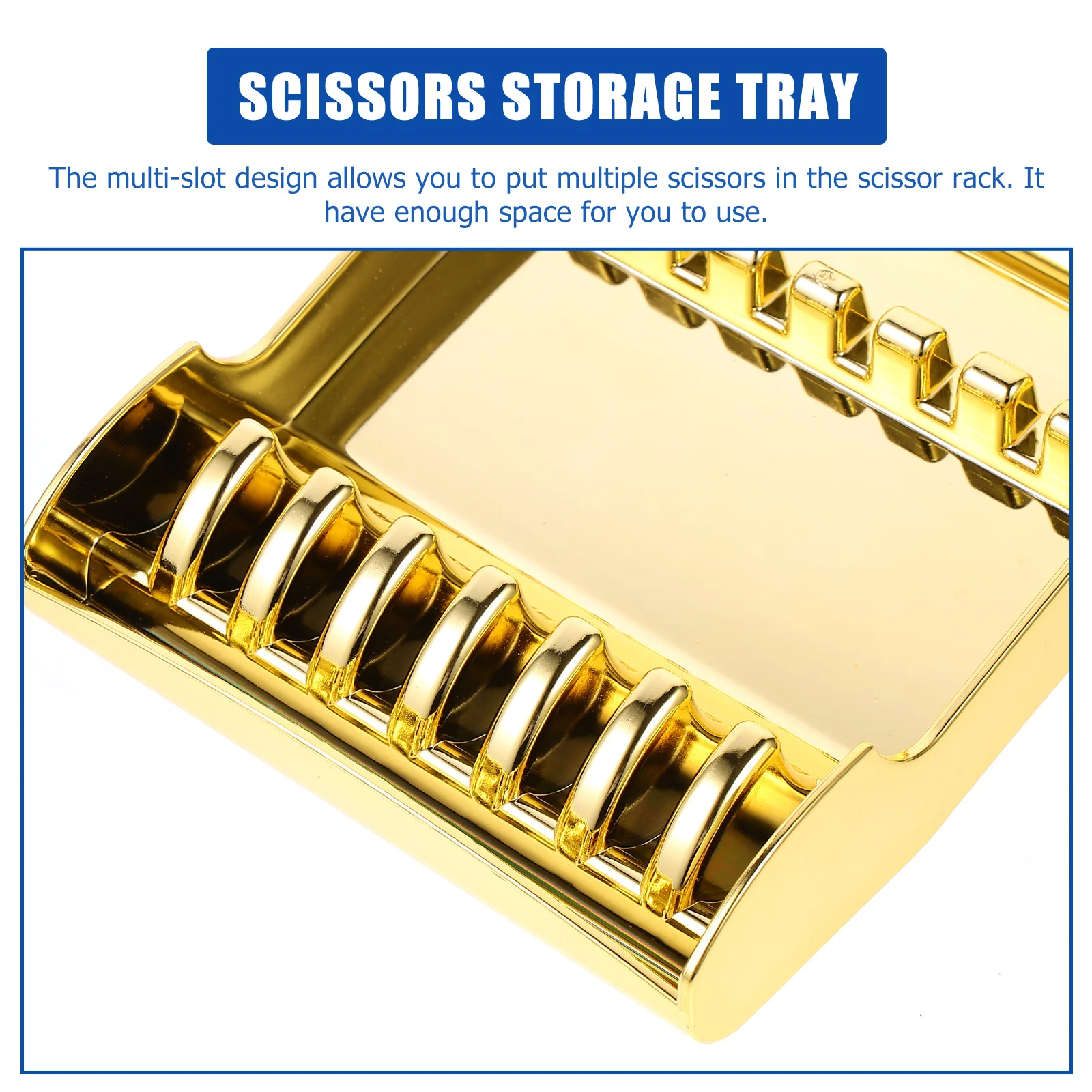

Scissors Storage Rack Gold Plated Abs Vacuum Suction Base Multi-Slot Salon Tool Organizer Hair Trimmer Holder Display