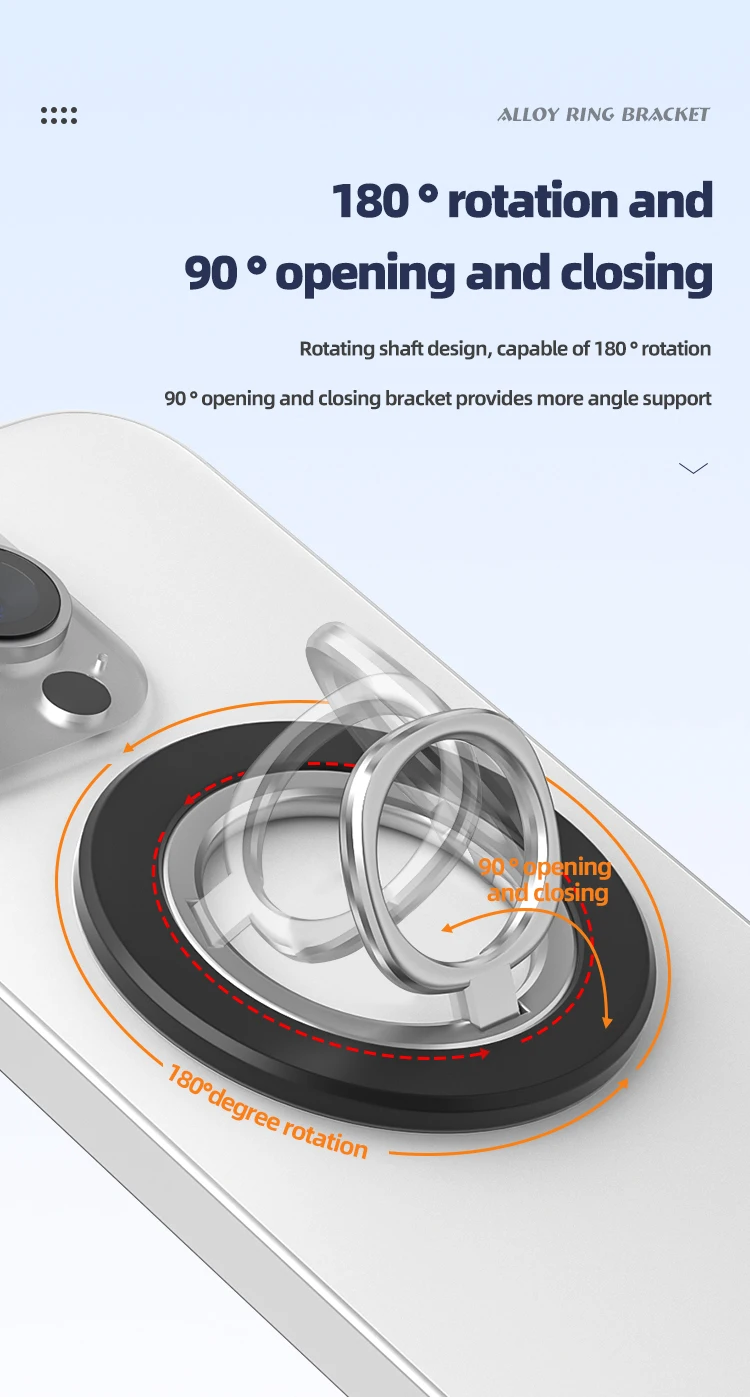 Mobiltelefon, zusammenklappbar, starker Magnethalter für Magsafe Fingerring 360 ° Rotationshalterung Magnetständer für iPhone 16 15 Samsung – Detail 3