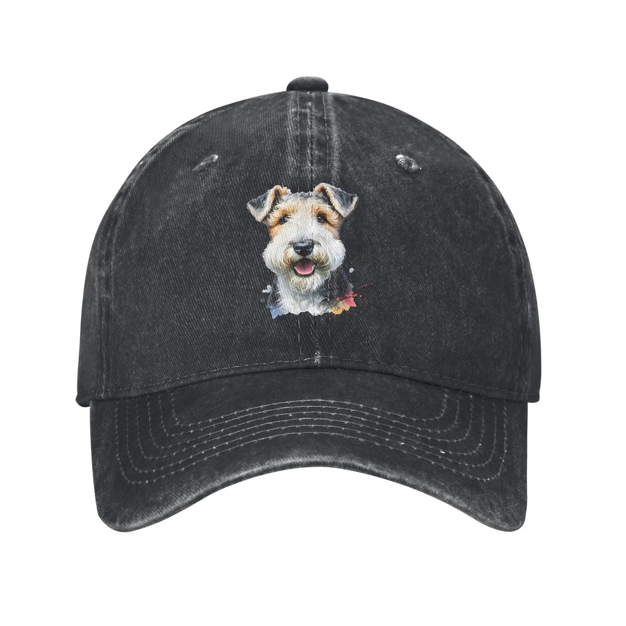

Spring Wired Fox Terrier Dog Watercolor Artwork Baseball Cap Sun Hot Sale Hats Men Women Casual Hiking Fishing Snapback Cap