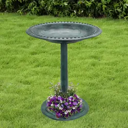 Antique Style Garden Bird Bath Weather Resistant Standing Birdbaths for Balcony Lawn