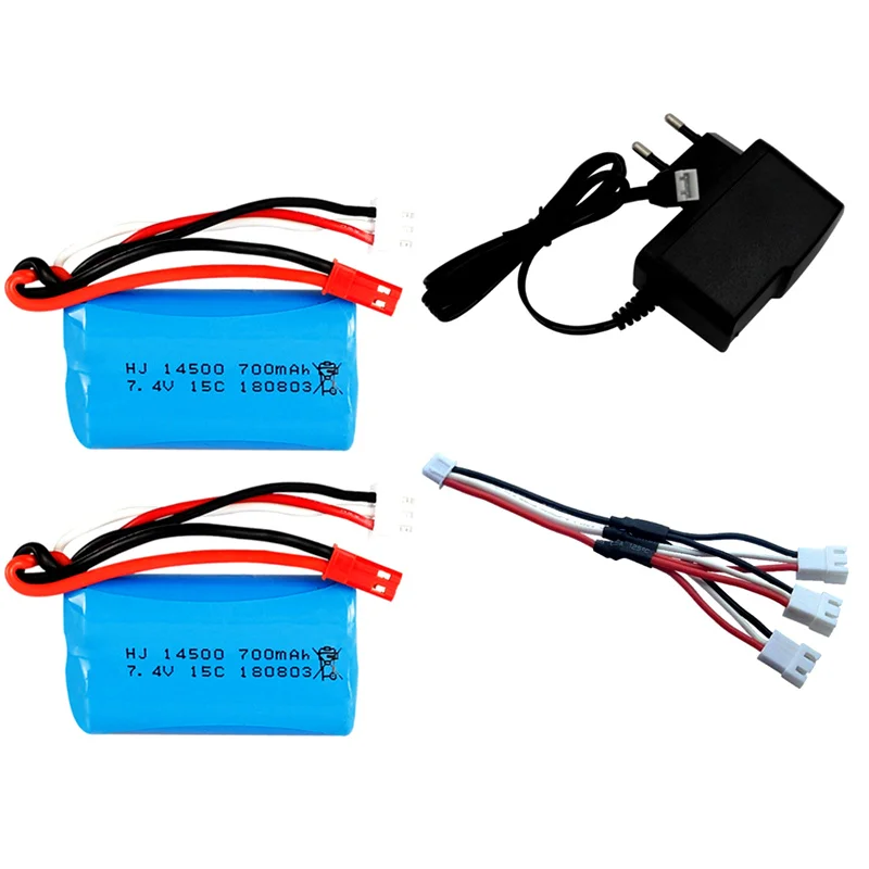 7.4V 700mah 14500 akumulator do FT007 zdalnie sterowana łódka RC zabawki motorówka do Syma F1 FX059 zdalnie sterowanego samolotu 2s 7.4v bateria LIPO