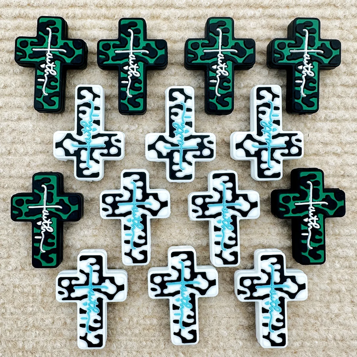 

10PC Silicone Beads Cross Focal Beads Teethe Baby Pendant Toys DIY String Pen Beads Nipple Chain Jewelry Accessories Kawai Gift