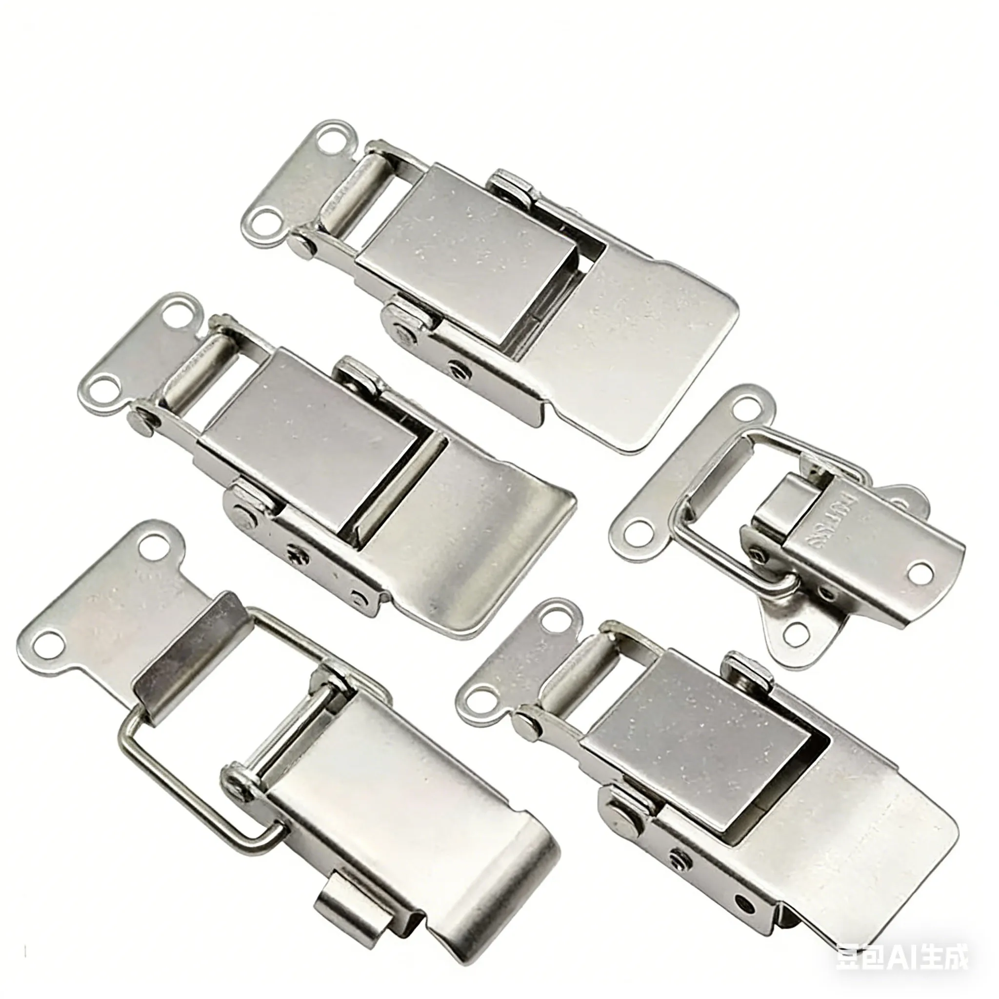 2Pcs Stainless steel hasp lock spring-pressed tension anti-loose concealed buckle lock advertising light chassis lock