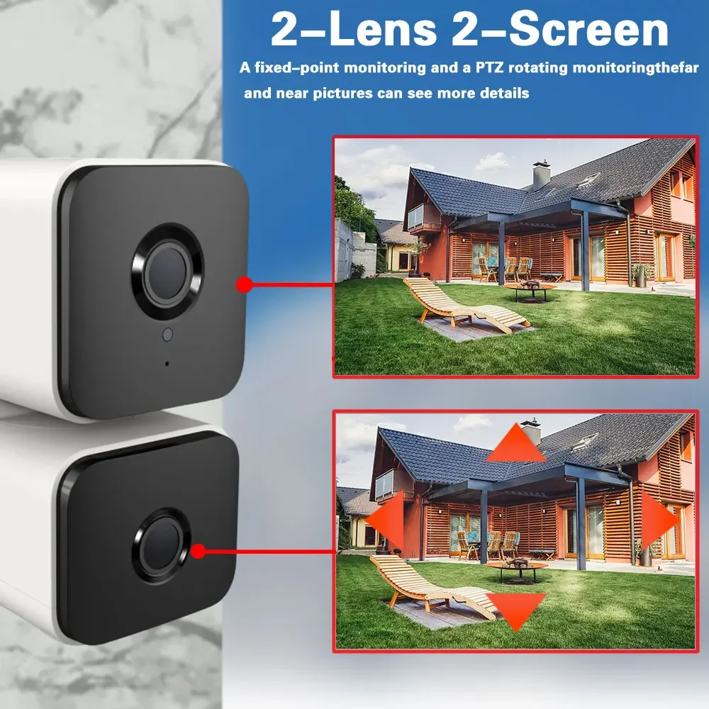 Imagem -04 - Dual Lens Dual Screen Motion Detectar Câmera de Segurança Áudio Bidirecional Câmera Ptz Interior Tuya Smart Life 4k 8mp Wiif