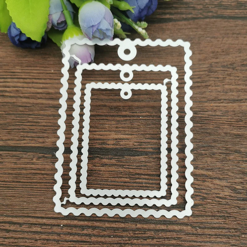 AOKEDIY 3pc label frame set Metal Cutting Dies Stencils For DIY Scrapbooking Decorative Embossing Handcraft Die Cutting Template
