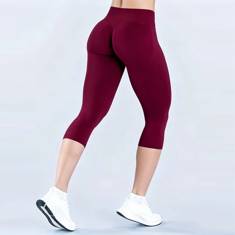 Vision Capris Capri Pants Fitness Gym Running Tights Sportswear Activewear Women High Waist Seamless Yoga Leggings Workout Pants