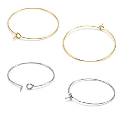 20Pcs 15/20/25/30/35/40MM Stainless Steel Big Circle Wire Hoops Loop Earrings for DIY Dangle Earring Jewelry Making