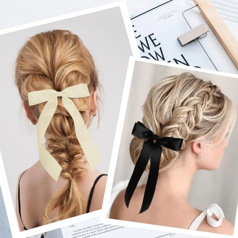 Épingles à cheveux longues et douces pour femmes, pince à cheveux avec nœud papillon, barrettes de fête pour filles, accessoires pour vêtements de sauna pour adultes, 1 pièce