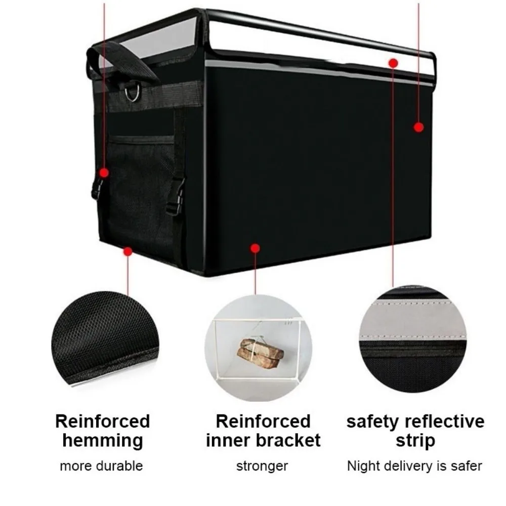 Waterproof Food Delivery Bag Oxford Cloth Aluminum Foil Thermal Insulated Bag 32L/48L/62L Temperature Keeping Bag Food Business
