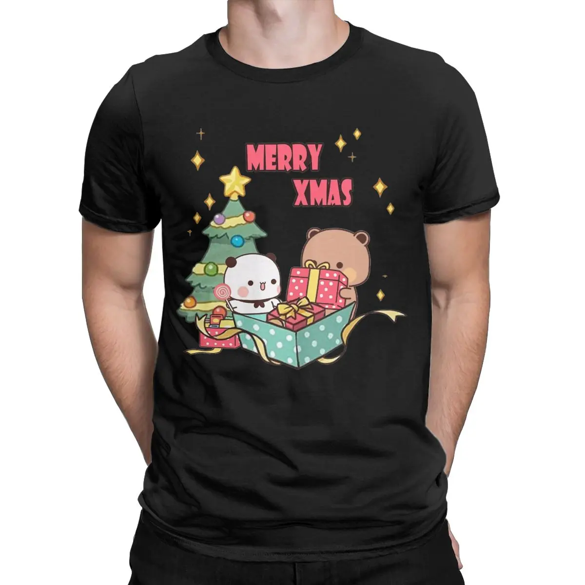 Bubu And Dudu T Shirt Men 100% Cotton Novelty T-Shirt Round Neck Merry Christmas Tee Shirt Short Sleeve Clothes Plus Size