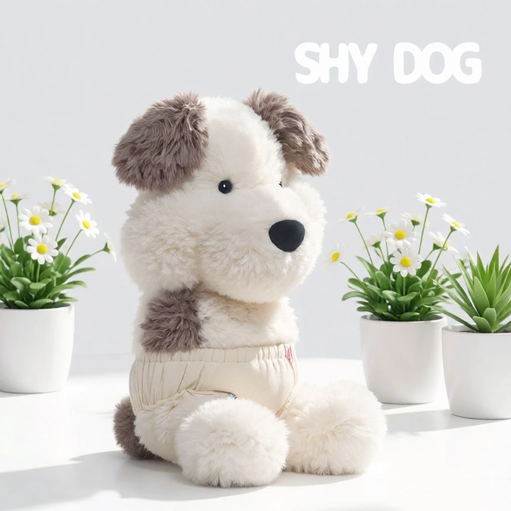 Cute Puppy Plush Toy Soft Teddy Dog Plushie Fluffy Bichon Frise Plushie Comfortable Animal Stuffed Pillow Children's Gift