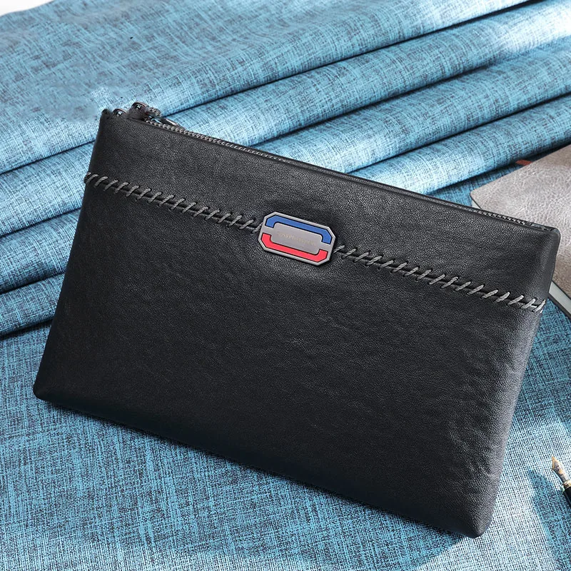 Men Wallets Large clutch bag Cow Leather Phone Pocket Zipper Clutch Bag High capacity Male Business Coin Purse