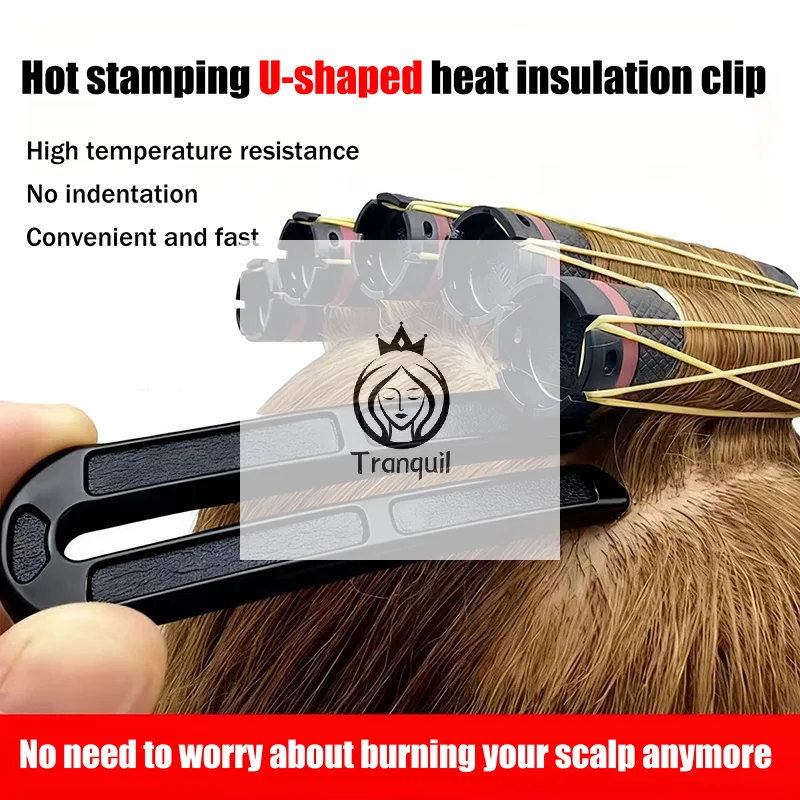 6/12Pcs U-förmigen Isolierung Clip Hohe Temperatur Salon Haar Dauerwelle Barber Dauerwelle Haar Pad Lockiges Zubehör Styling werkzeuge