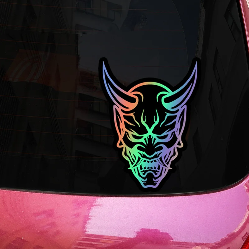 

1 шт., наклейка на автомобиль «голографическая маска Они», привлекательная наклейка для автомобилей, ноутбуков, бутылок с водой и скейтбордов