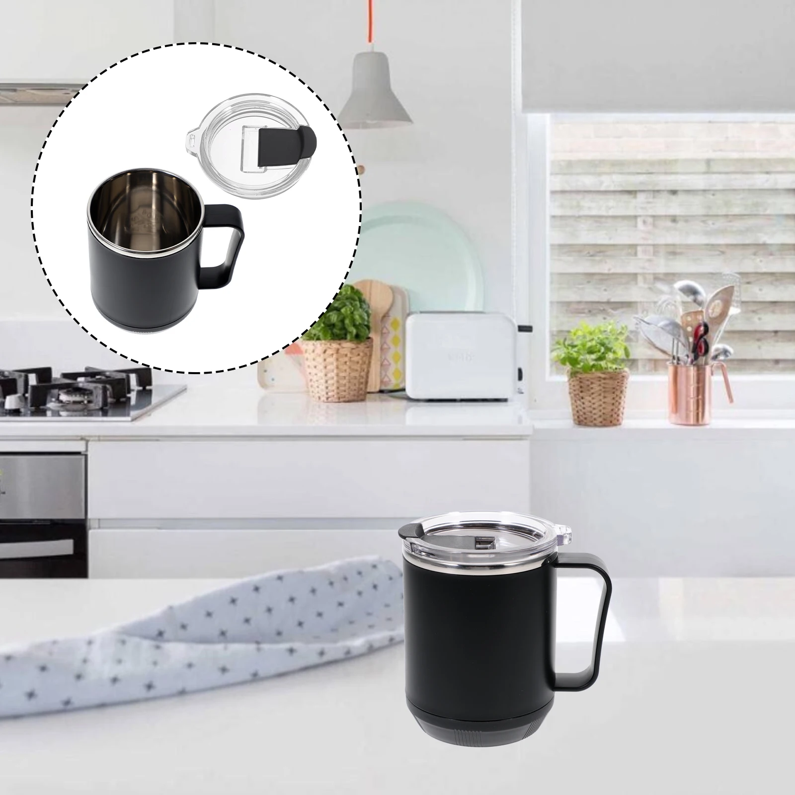 

Stainless Cups Sealing Camping Mugs Water Silica Gel Travel Lid Portable Outdoor Induction Heating Safe