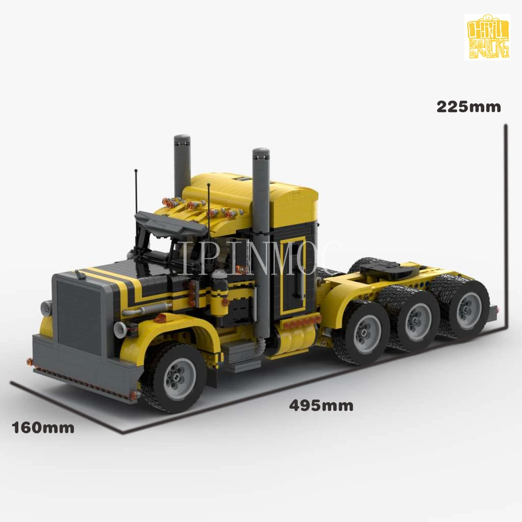 MOC-4691 379 Semi Heavy Truck Model With PDF Drawings Building Blocks Bricks Kids DIY Toys Birthday Christmas Gifts