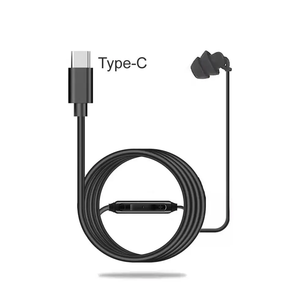 3.5mm único lado fones de ouvido retrátil com fio sem microfone mono tampões de ouvido com fio fone de ouvido usb c único