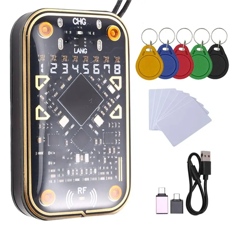 

【ПРОМОЦИЯ】Chameleon V2.0 RFID Смарт-чип-эмулятор 125 кГц 13,56 МГц Декодирование карт NFC Дубликатор 5Xcuid Брелок + 7Xuid Card