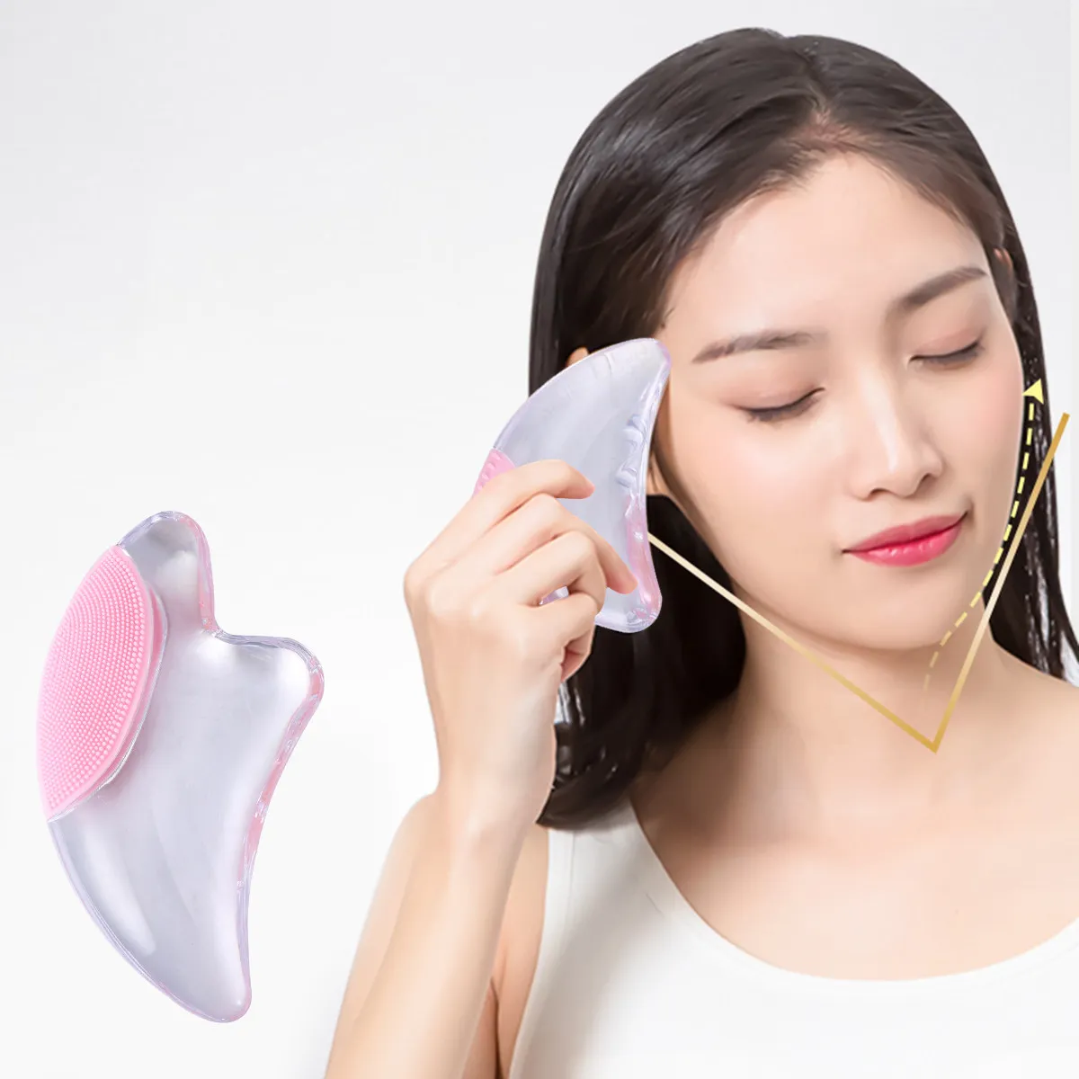 

1Pcs Clear Resin Gua Sha Plate Smooth Polished Edges Facial Skincare Tool for Scraping Treatment and Daily Cleansing Ritual