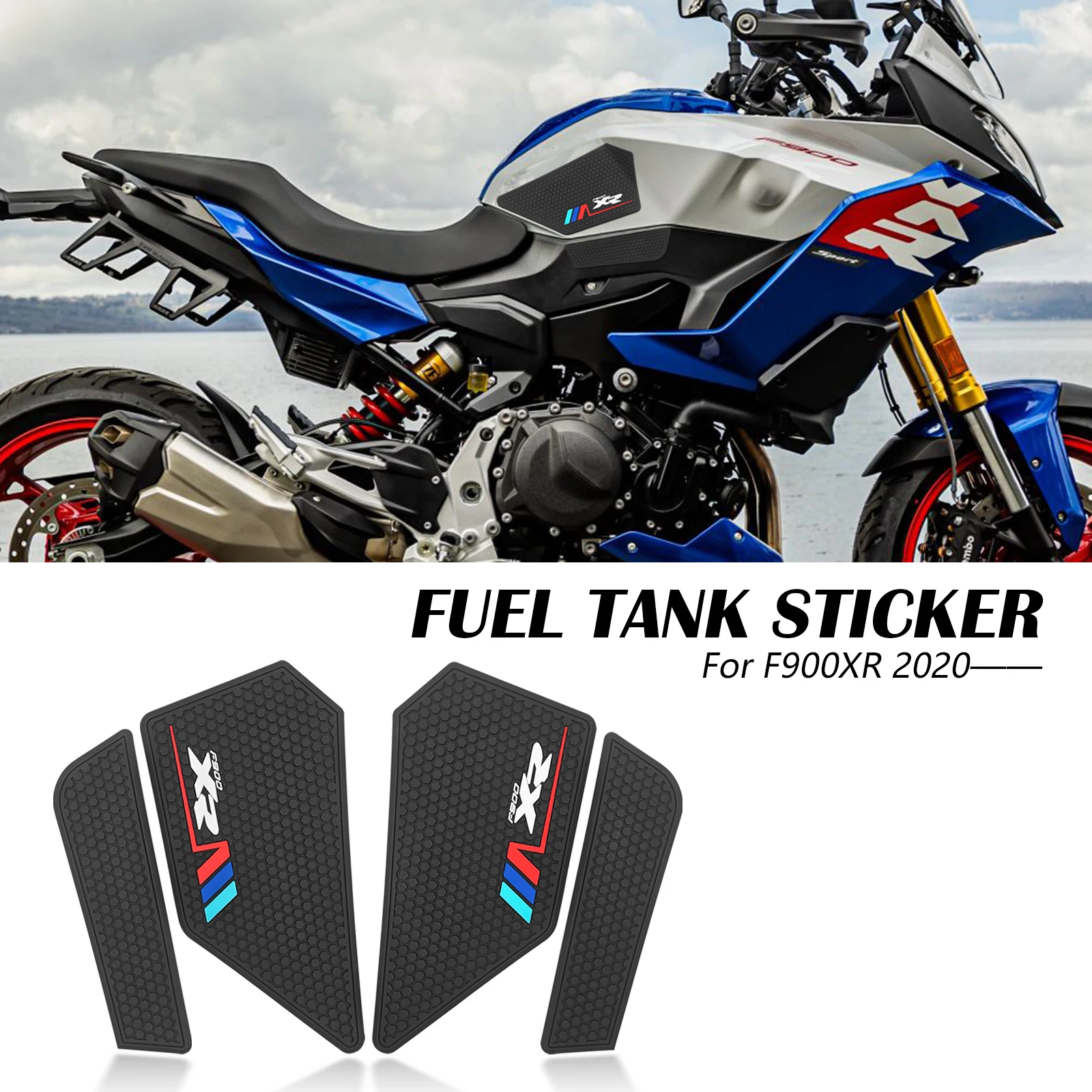 Image of Passend für BMW F900XR F 900 XR 2020-2026 Seitliche Kraftstofftank-Pads Tankpad-Schutzaufkleber Dekal Gas-Kniegriff-Traktionspad Tankpad