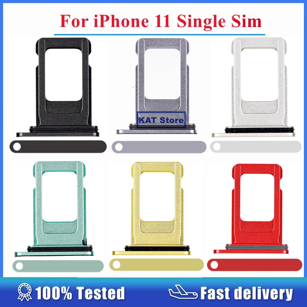 For iPhone 11 SIM Card Holder Slot Single Sim Tray With Eject Pin Tool Replacement Parts