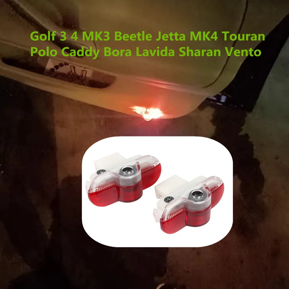 LED Car Door Warning Welcome Projector Light Bulb Accessories For VW GOLF 3 4 MK3 MK4 Jetta Polo Sharan Touran Lavida Caddy Bora