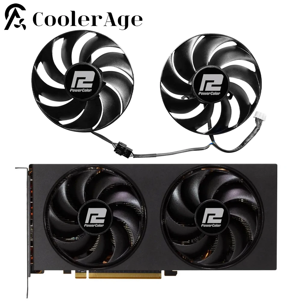 

8​7MM T129215BU RX6750XT Video Card Fan For Powercolor RX 6750 XT GDDR6 Replacement Graphics Card GPU Fan