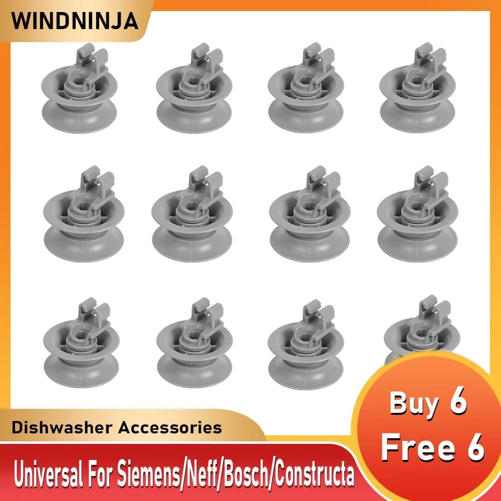 Rueda universal para cesta de lavavajillas Siemens/Neff/Bosch/Constructa/Indesit/Junker, kit de 12 piezas