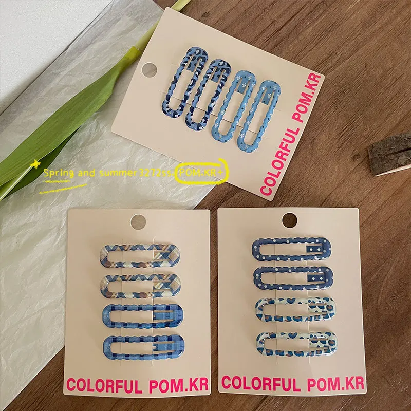 

Snap Hair Clips for Toddler Girls Square Polka Dot Plaid Print Bangs Clips Versatile Non Slip Lightweight Daily Hair Accessories