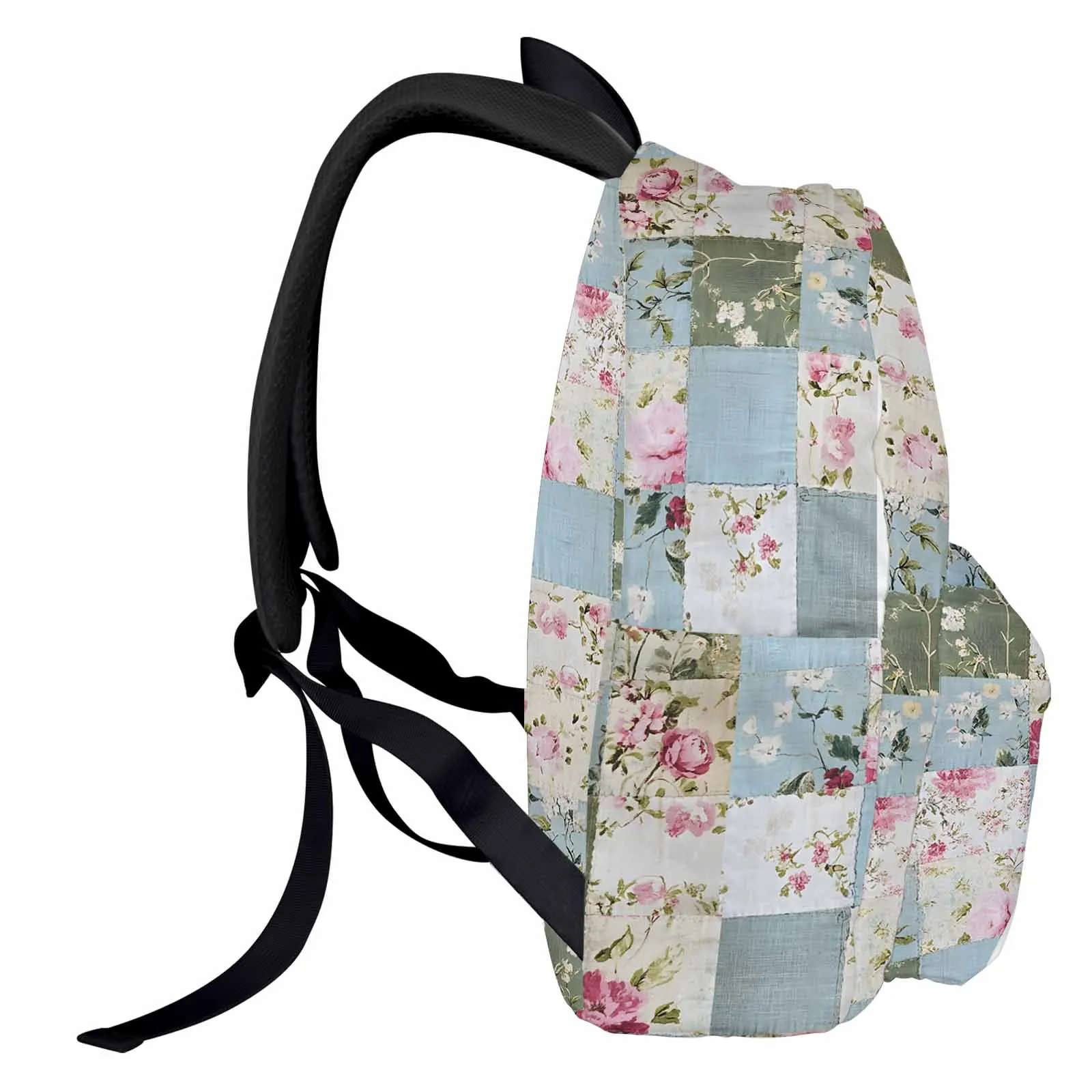 

Floral Patchwork Texture Blue And White Backpack Teenagers Student School Bags Laptop Custom Backpack for Men Women Travel Bag