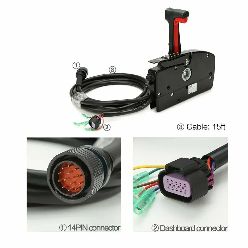 صندوق التحكم عن بعد لـ Mercury Outboard 881170A15 الجانب جبل الكسوة والإمالة 14 Pin أجزاء المحرك الخارجي #5