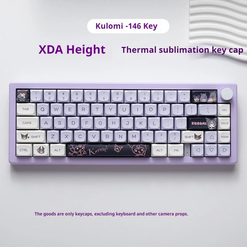 Imagem -03 - Kuromi Tema Keycaps 142key Xda Cereja Perfil Pbt Sublimação Térmica Teclado Mecânico Anime Jogo Periférico Keycaps 2024