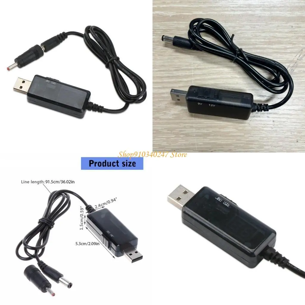 Q22A USB 5V to 9V 12V Step Up Voltages Converters Transform Power Regulator Line 5.5x2.1mm 3.5x1.35mm for Routers