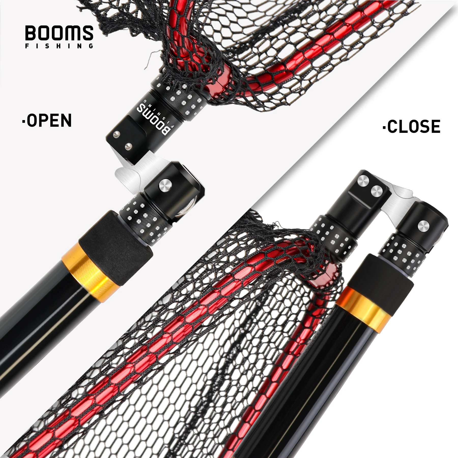 Booms Fishing TM1 Fishing Net Rod Connector Aluminum Alloy Landing Net Adapter Universal Fish Mesh Joint Tackle Tool Accessories