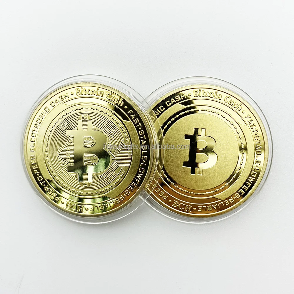 Gold Plated Bitcoin Coin Collectible Art Collection Gift Physical Commemorative Casascius Bit BTC Metal Antique Crafts Imitation