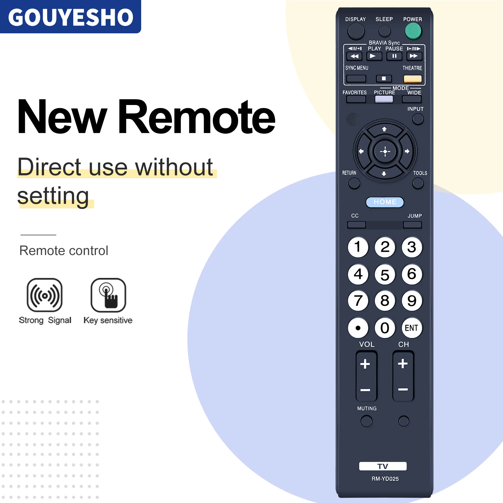 New RM-YD025 Remote Control For Sony TV KDL40S504 KDL40S5100 KDL40SL1 KDL32S5100